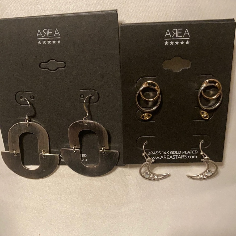 AERA Brass 14K Gold Plated Earrings New